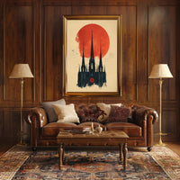 Mystical Owl in Enchanted Forest Art Poster PosterGoat