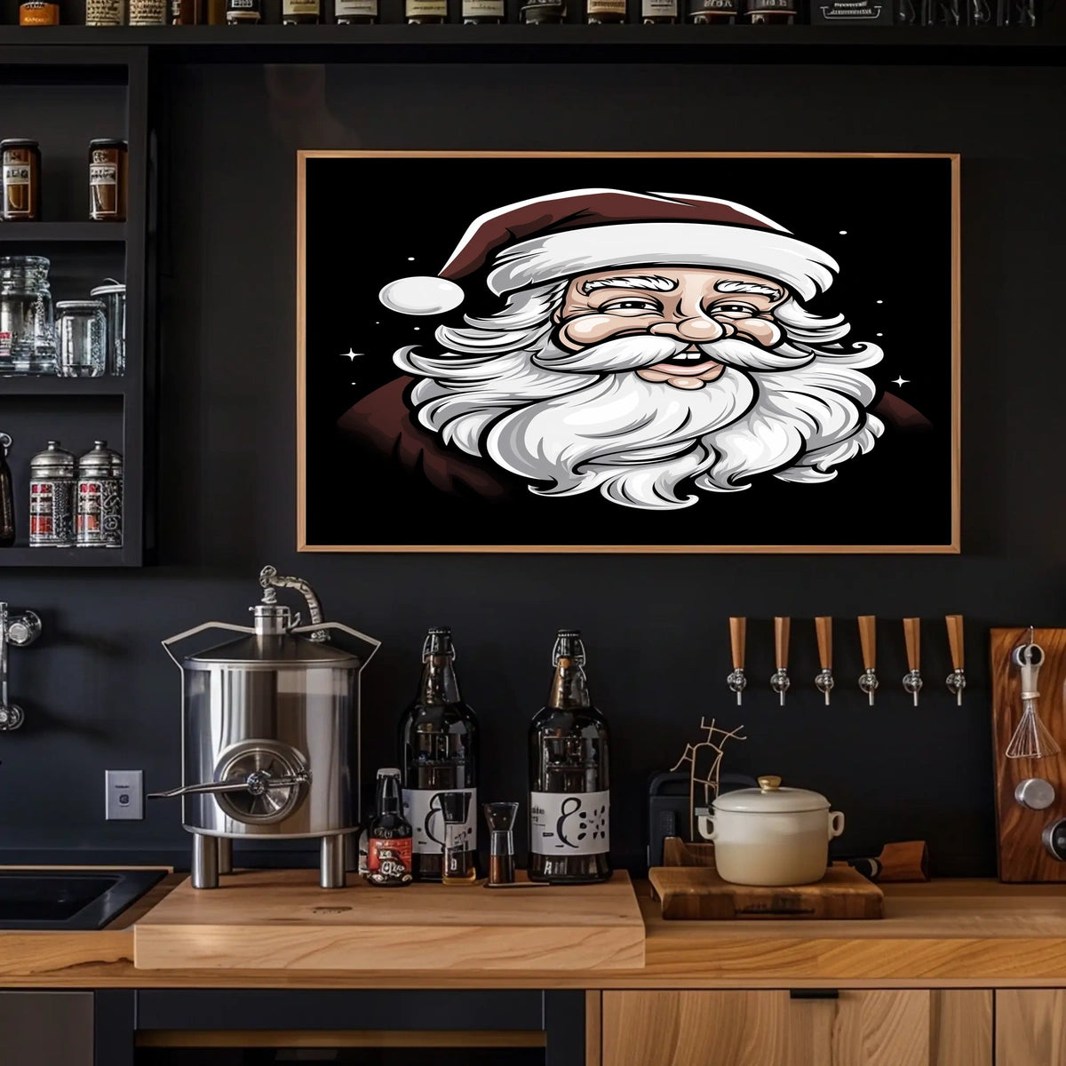 Jolly Santa Claus Illustration Poster