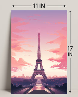 Eiffel Tower At Sunset Poster