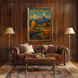 Montana Landscape Art Poster