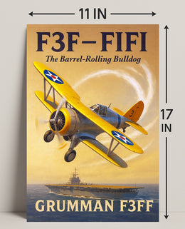 F3F-FIFI The Barrel-Rolling Bulldog Poster PosterGoat