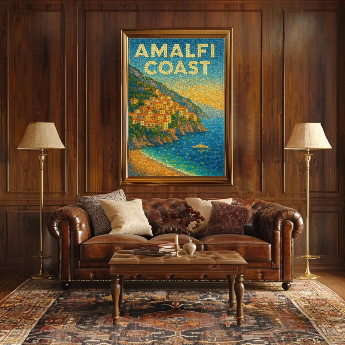 Amalfi Coast Poster Wall Art For Coastal Home Decor