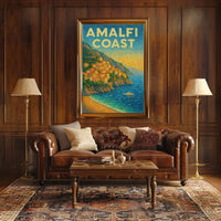Amalfi Coast Poster Wall Art For Coastal Home Decor