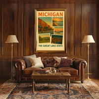 Michigan The Great Lake State Poster