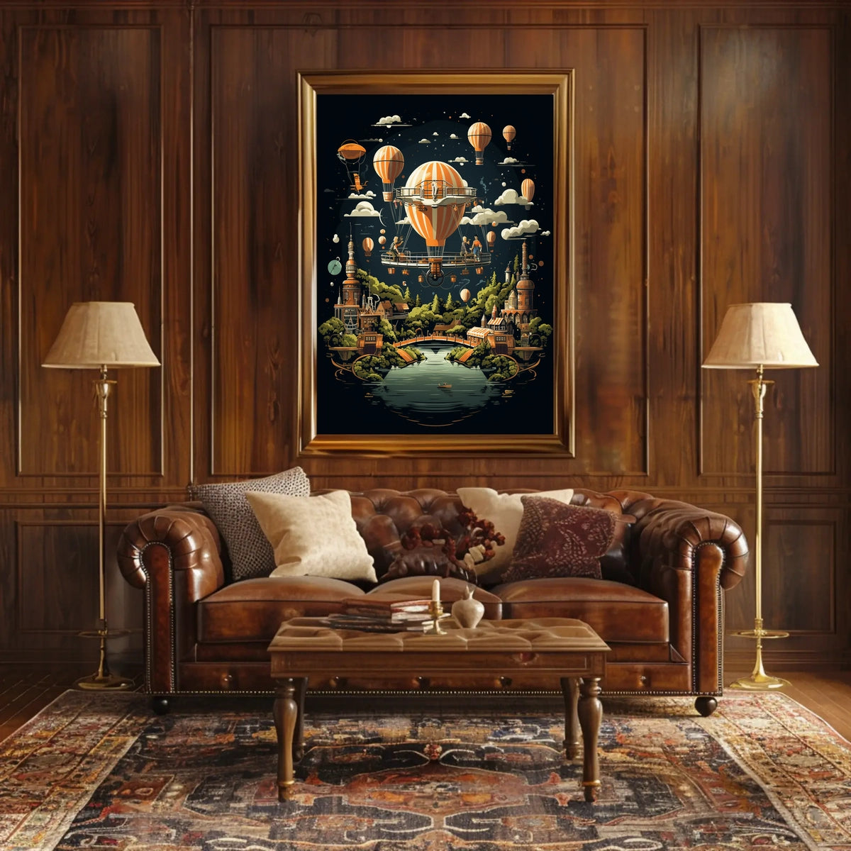 Whimsical Balloon Voyage Poster