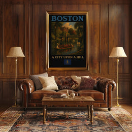 Boston Historical Charm Vintage Travel Poster