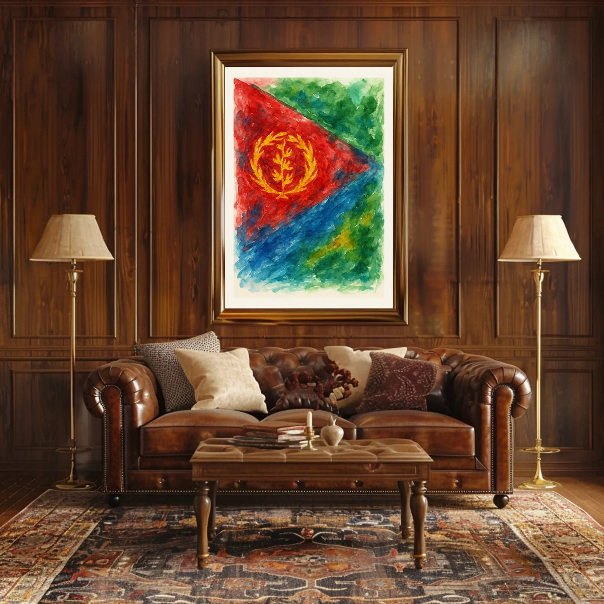 Eritrean Flag Watercolor Art Poster