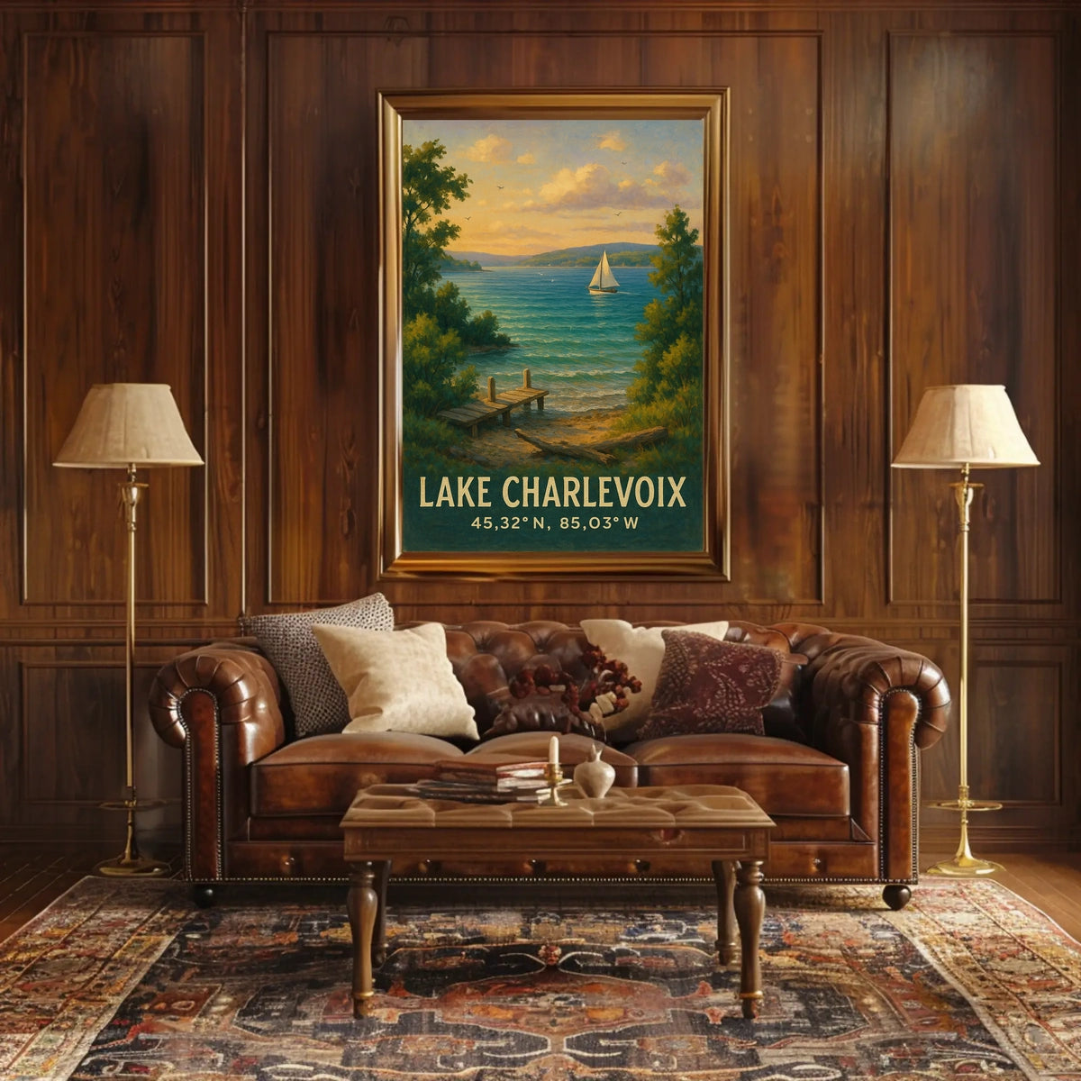 Lake Charlevoix Scenic Travel Poster