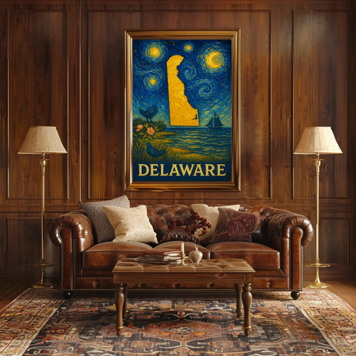 Delaware's Artistic Nightscape Travel Poster