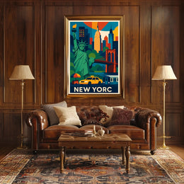 New York City Poster Vibrant Urban Artwork For Home Decor