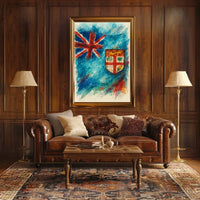 Fiji Flag Watercolor Art Poster