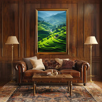 Beautiful Terraced Rice Fields Art Print Cultural Poster