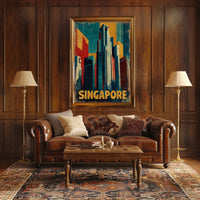 Singapore Skyline Art Poster