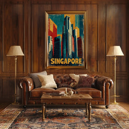 Singapore Skyline Art Poster