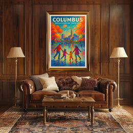 Columbus Reflections On The Scioto Poster