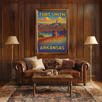 Fort Smith Arkansas Bridge Vintage Art Collector Poster