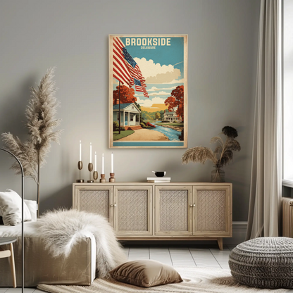 Brookside Delaware American Scene Art Vintage Travel Poster