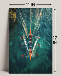 Rowing Team In Action Poster PosterGoat