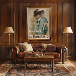 Champagne Elegance Vintage Poster Print
