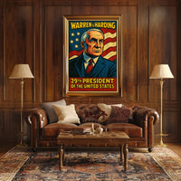 Warren G Harding 29th President Poster History Wall Art
