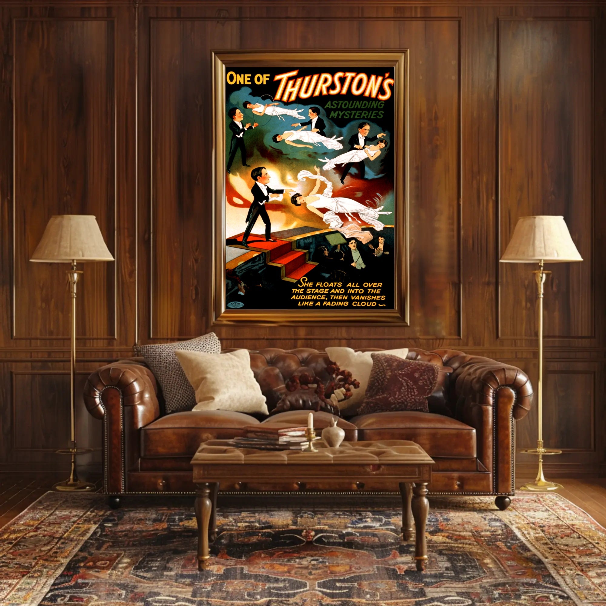 Thurston's Astounding Mysteries Vintage Illusion Cultural Poster