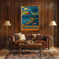 Nicaragua Mosaic Art Poster