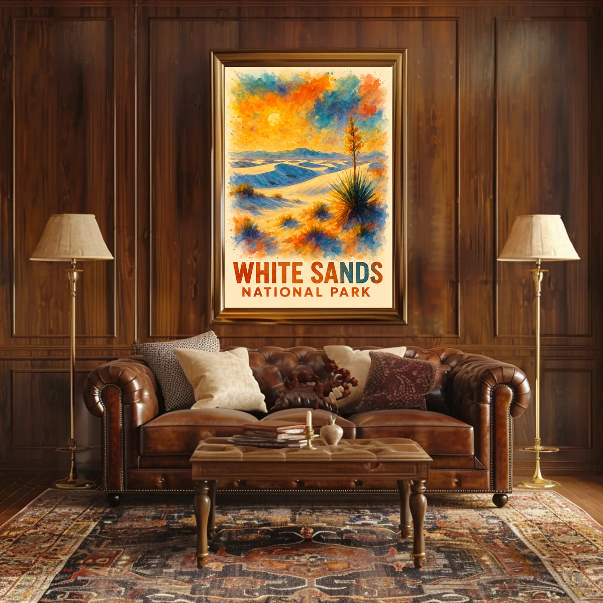White Sands National Park Watercolor Art Poster
