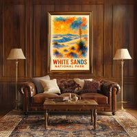 White Sands National Park Watercolor Art Poster