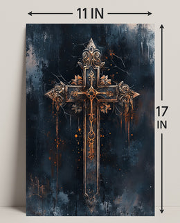 Ornate Gothic Cross Poster