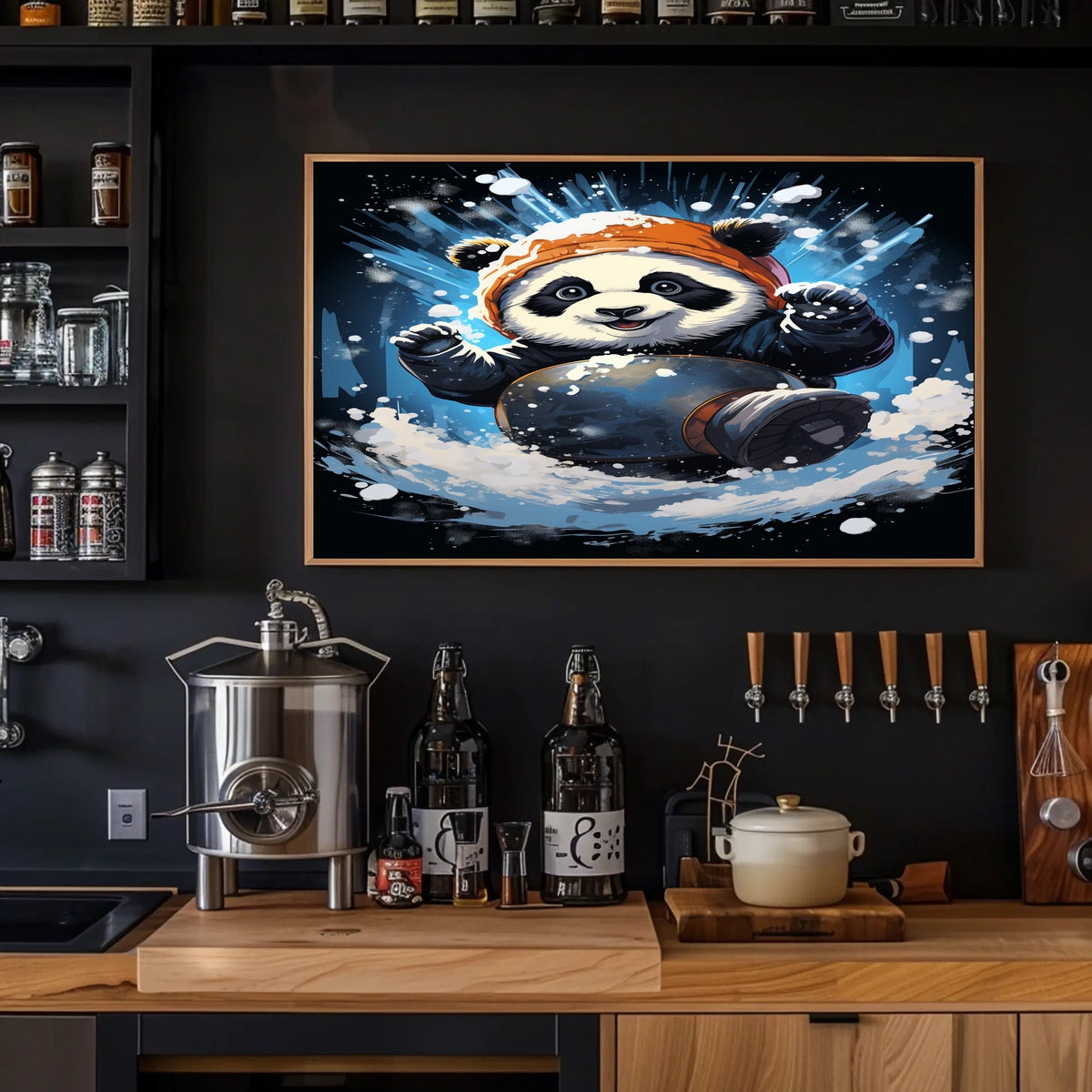 Winter Adventure Panda Poster