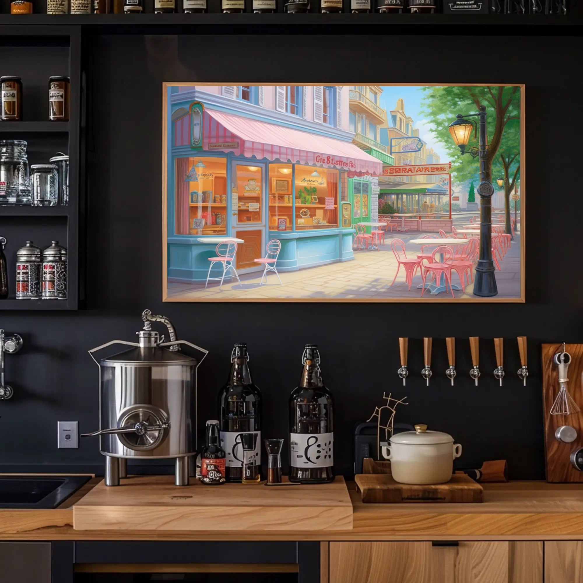 Charming Café Scene Poster