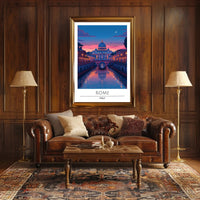 St. Peter's Basilica Evening Glow Travel Poster