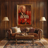 Joe Biden 46th President Digital Painting Patriotic Washington DC Portrait Realism Poster