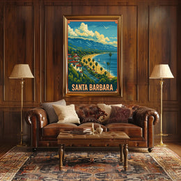 Santa Barbara Vintage Travel Scenic Seaside Poster