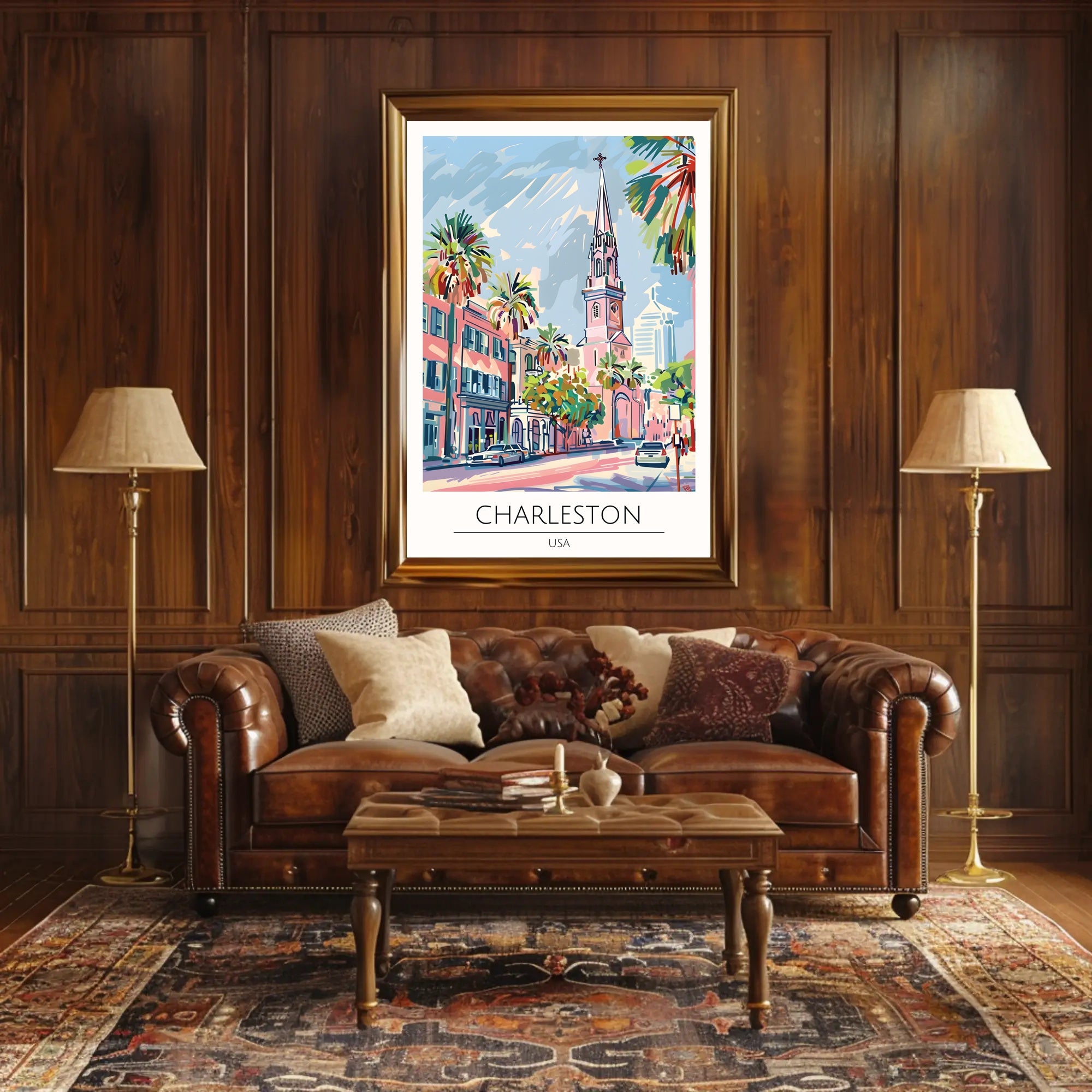 Charleston Cityscape Poster PosterGoat