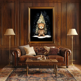 Cute Bear Winter Wonderland Watercolor Art Print