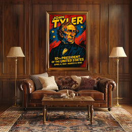 John Tyler 10Th President Poster Wall Art Historical Decor
