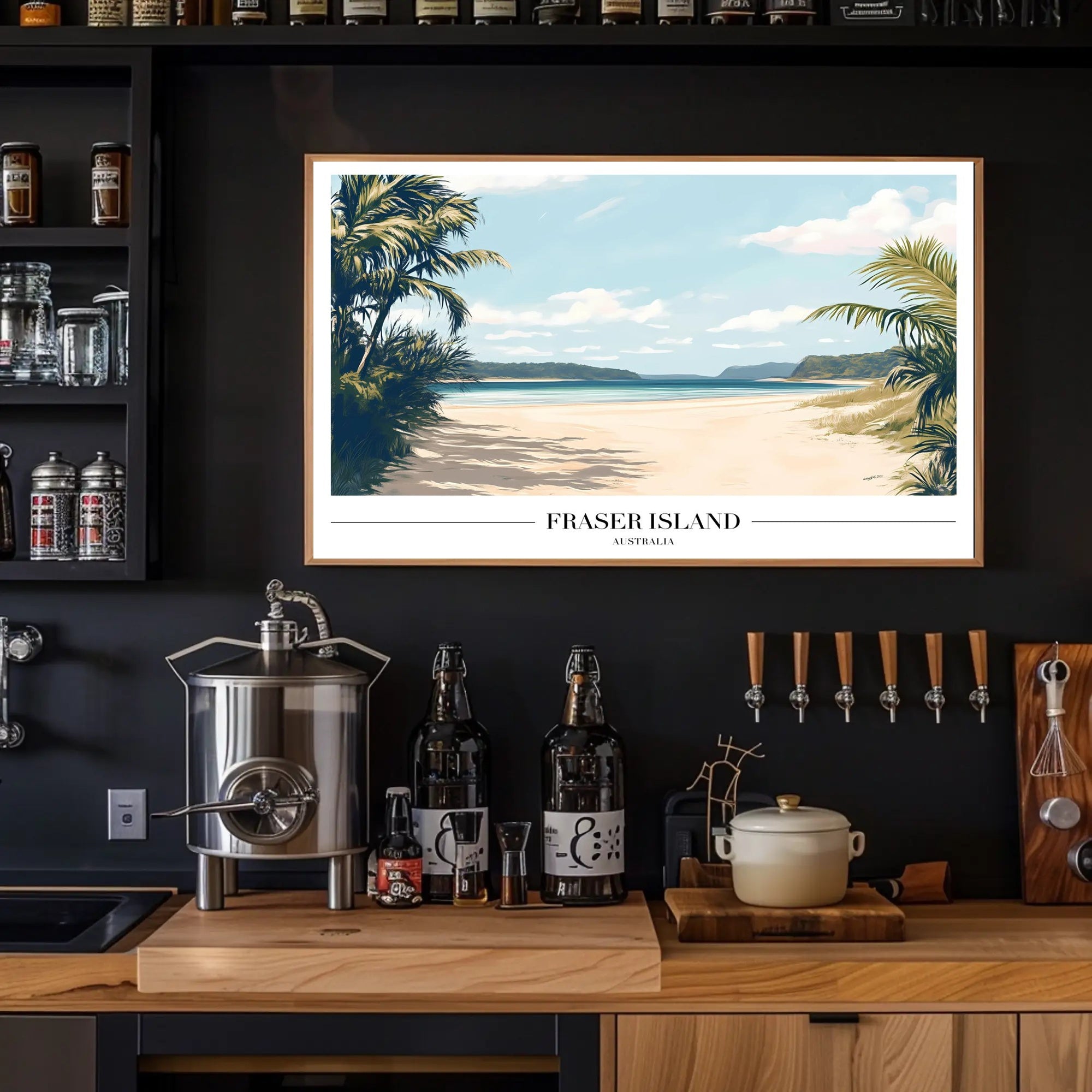Fraser Island Scenic Beach Travel Poster