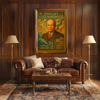 Dwight Eisenhower Patriotic Leadership Retro Vintage Poster