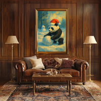 Festive Panda In Winter Wonderland Poster