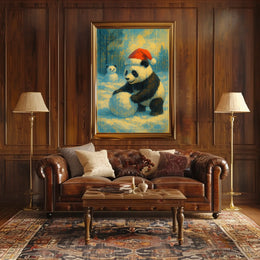 Festive Panda In Winter Wonderland Poster