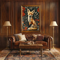 Enchanted Fox Floral Wonderland Poster