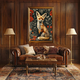Enchanted Fox Floral Wonderland Poster