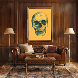 Human Skull Mortality Decay Illustration Poster