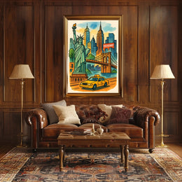 Discover New York City Iconic Landmarks Illustration