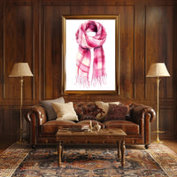 Striped Scarf Art Poster Vintage Scenic Wall Art