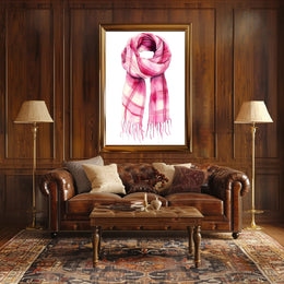 Striped Scarf Art Poster Vintage Scenic Wall Art