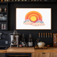 Modern Abstract Sunrise Sunset Paper Art Poster