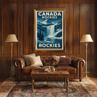 Canadian Rockies Vintage Travel Art Poster