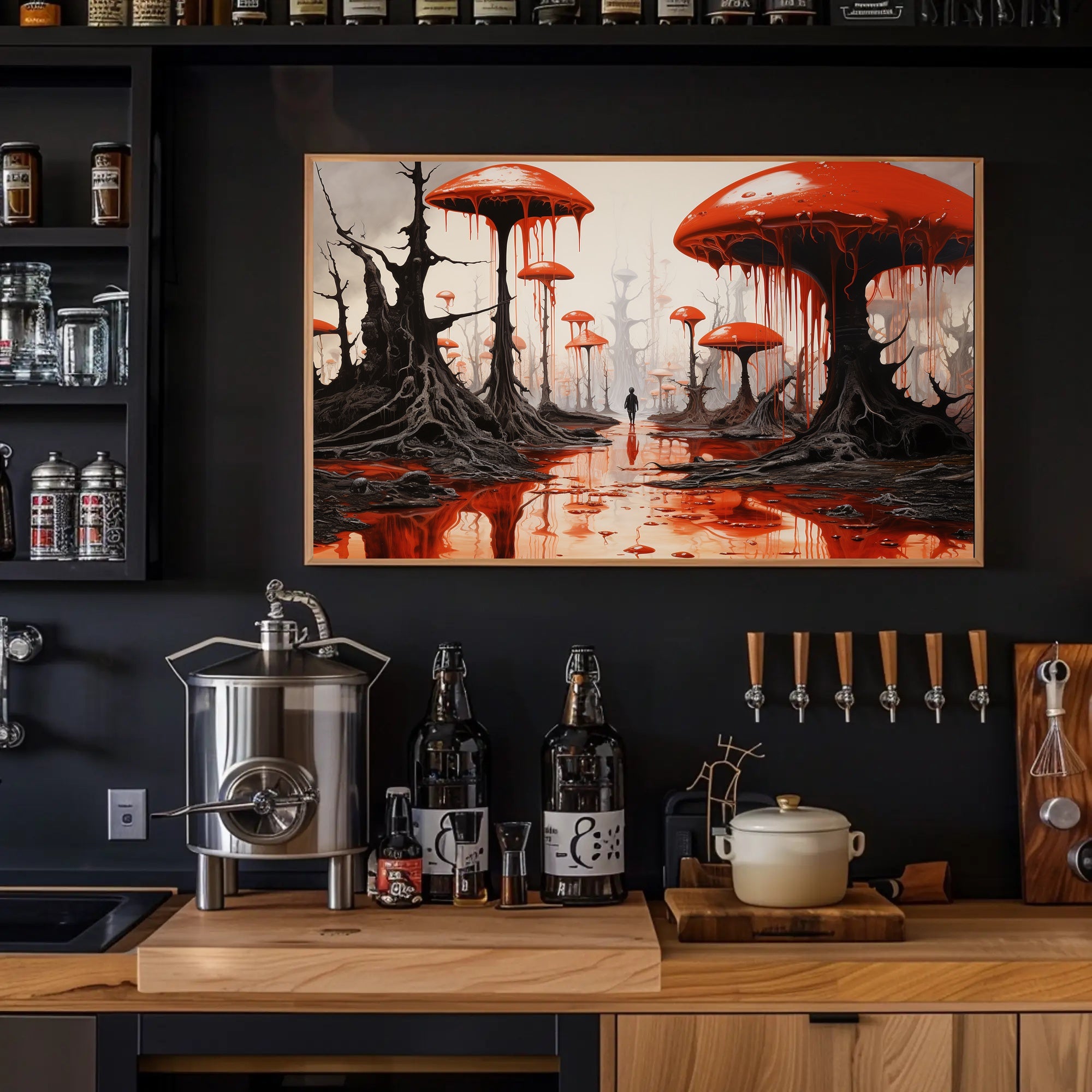 Surreal Mushroom World in Fantasy or Mythology Poster